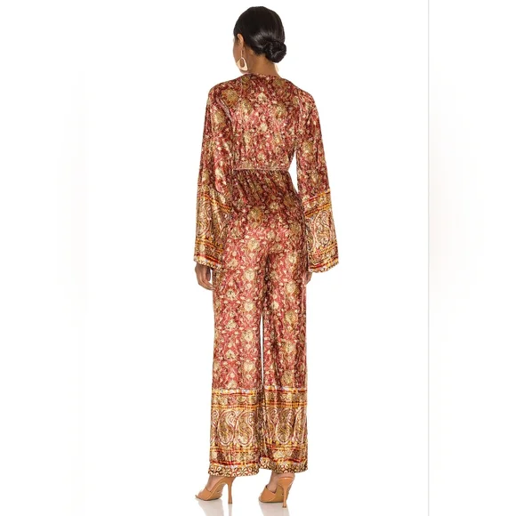 NWOT Free People Harper Printed One Piece in Sangria - Picture 4 of 8